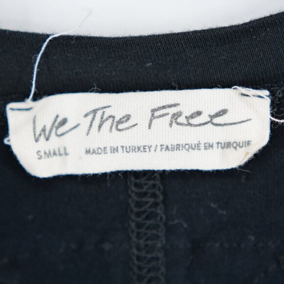 We The Free Black Long Sleeve V-Neck Shirt Womens Size Small Viscose - Picture 3 of 7